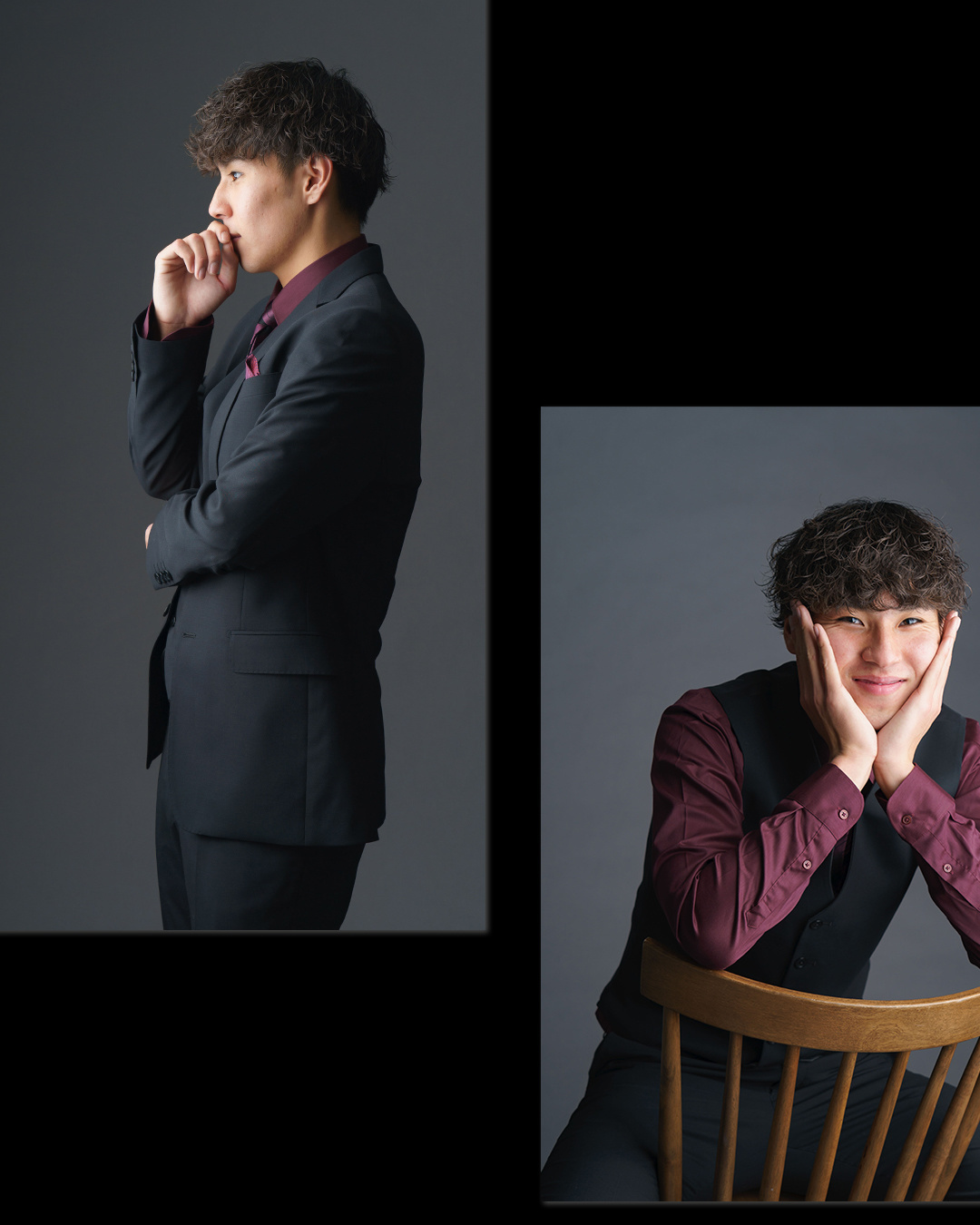 北見市 フォトスタジオいわぶち 男の成人式 紋付き スーツ