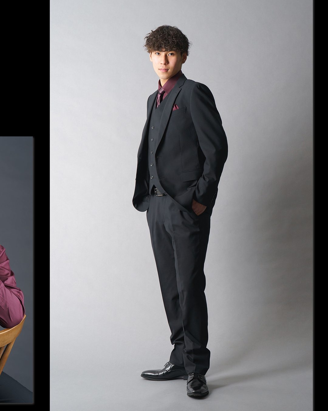 北見市 フォトスタジオいわぶち 男の成人式 紋付き スーツ